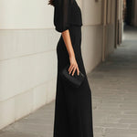Black Sheer Camisole Top And Wide-leg Pants Three-piece Set