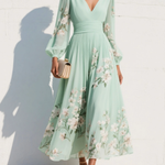Amara™ | Floral Pleated Maxi Dress