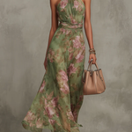 Renata | Floral Halter Neck Maxi Dress
