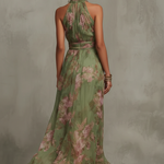Renata | Floral Halter Neck Maxi Dress