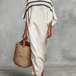 White Off-shoulder Batwing Sleeve Straight Maxi Dress