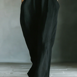 Black Minimalist Oversized Kimono-sleeved Maxi Dress