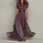 Alice | Long Purple Dress Keyhole Neckline