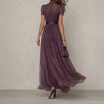 Alice | Long Purple Dress Keyhole Neckline