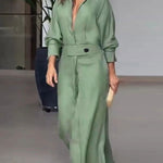 Elegant Long Sleeve Simple Shirt Dress