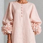 Theodosia Rosette-Cuff Button Midi Dress