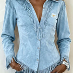 Fringed Collared Neck Shirt