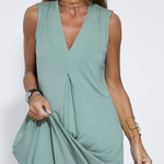 Solid Color Sleeveless Maxi Dress