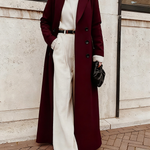 Woolen Solid Long Sleeve Maxi Coat
