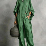 Minimalism Loose Slant Placket Matching Set