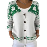Women's Relaxed V Neck Button Cardigan