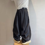 Retro Loose Silhouette Topstitched Pleated Bloomers