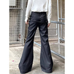 Deconstructed Draped Braided Belted Flared Pants