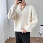 V-neck Pullover Knit Sweater