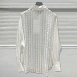 Striped Textured Loose Long-sleeved Shirt