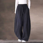 Zen-inspired Elastic Waist Loose Casual Pants
