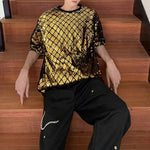 Diamond-patterned Sequined Stage T-shirt
