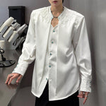 Padded Shoulder Lace Structured Blazer