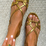IVY | Snake Effect Slingback Sandals
