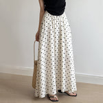 Polka Dot Elastic High Waist A-line Skirt