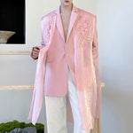 Embroidered Tulle Loose Suit Jacket