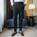 Casual Slim-fit Drape Suit Trousers