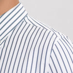 French Business Point Collar Striped Shirt