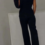 Women’s Off-Shoulder High-Slit Cotton-Blend Jumpsuit