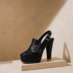 Geneva Buckle Heels