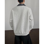 Retro Patchwork Faux Two-piece Sweatshirt