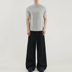 Straight Shoulder Jumpsuit Collar Knitted Slim Fit T-shirt