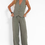 Vest & Pants Cotton Leisure Suit