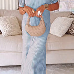 Elegant Boat Neck Hollow Airy Two-piece Dress