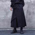 Asymmetrical Double-layer Loose-fitting Cropped Wide-leg Culottes