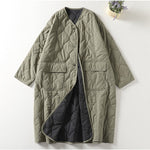 Quilted Crew Neck Loose Retro Jacket