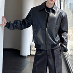 American Retro PU Leather Lapel Jacket