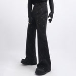Glittery Starry Sky Loose Casual Blazer Slightly Flared Trousers Two-Piece Set