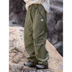 Winter Fleece-lined Drawstring Waterproof Pants