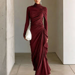 Imogen Wright | High-Neck Draped Maxi Dress For Women