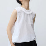 Petal Collar Sleeveless Reversible Shirt