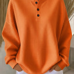 Miranda | Textured Henley Sweatshirt