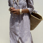 Sophia | Timeless Striped Shirt Dress with Elegant Comfort