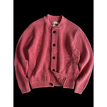 Heavyweight Cotton Crewneck Button Up Knitted Cardigan