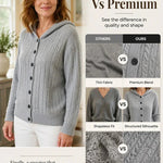 Women's Open-Front Hooded Knit Cardigan