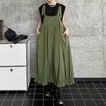 Vintage Workwear Zipper Suspender Dress