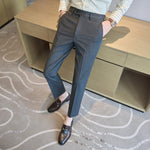 Casual Slim-fit Striped Trousers