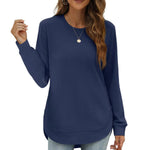 Women's Curved Hem Crew Neck Sweatshirt