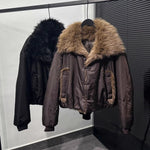 American Warm Large Fur Collar Coat