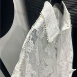 Lace Cut-out Long-sleeve Shirt