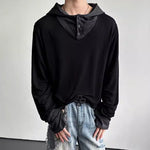 American Color-blocked Hooded T-shirts